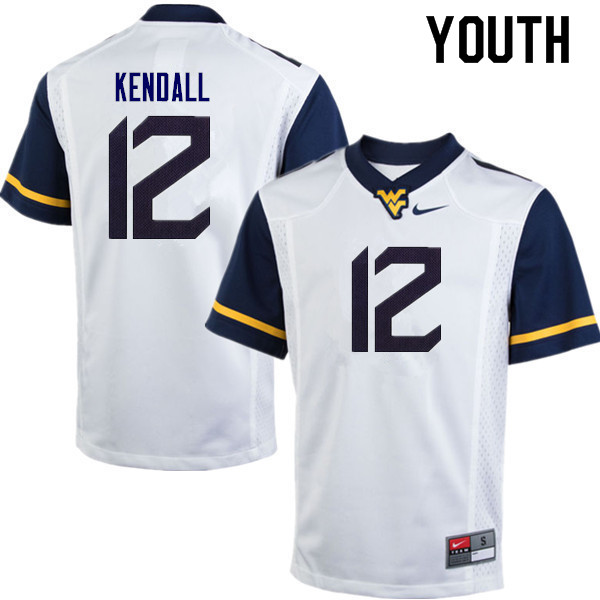 NCAA Youth Austin Kendall West Virginia Mountaineers White #10 Nike Stitched Football College Authentic Jersey FT23V02MC